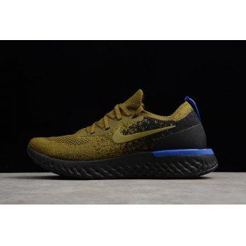Nike Epic React Flyknit Deep Green Gold Black-Blue AQ0067-301 Shoes